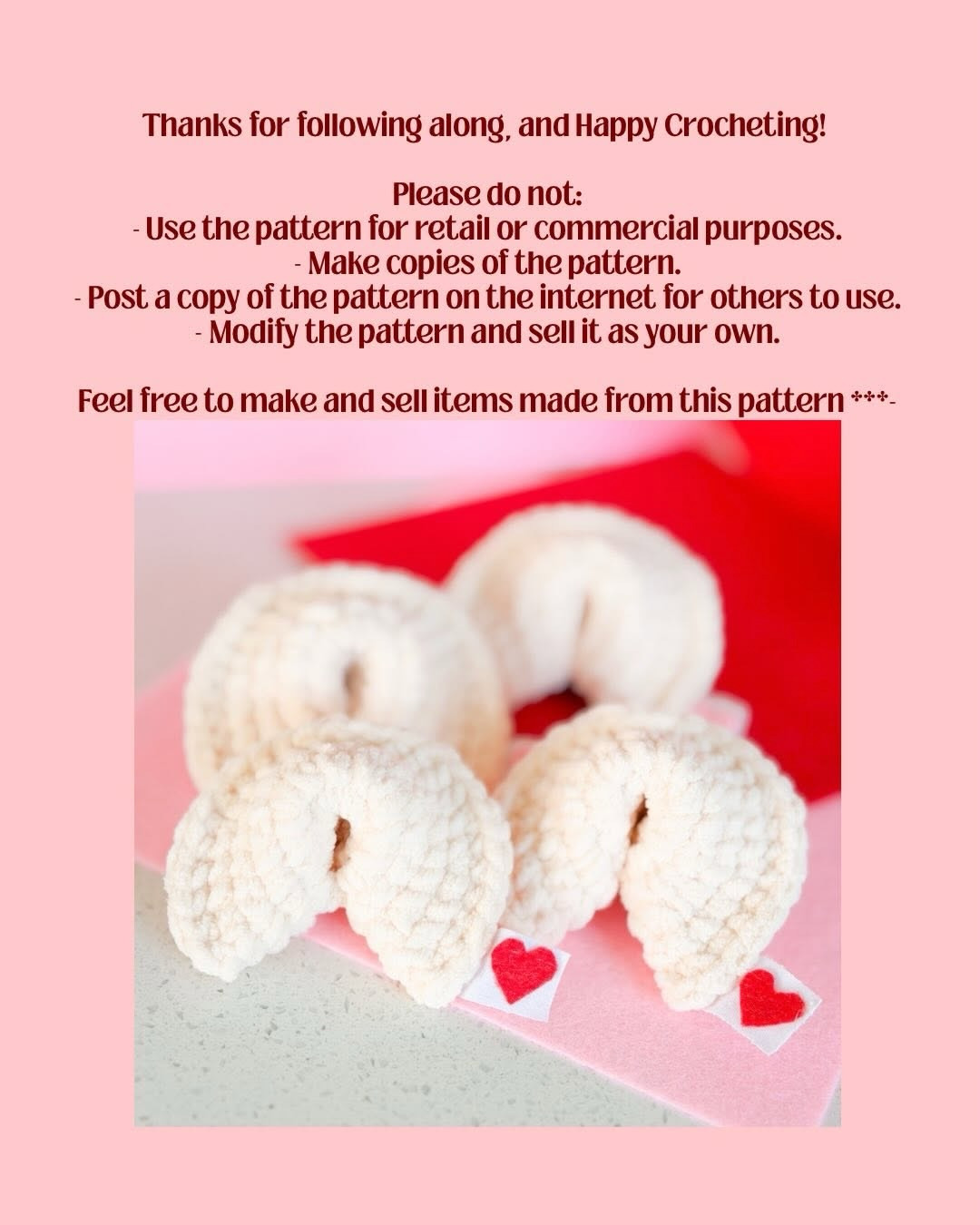 Tiny Fortune Cookie Crochet Pattern: Free DIY Guide with Chenille Yarn Instructions by PeachPenguinCrochet