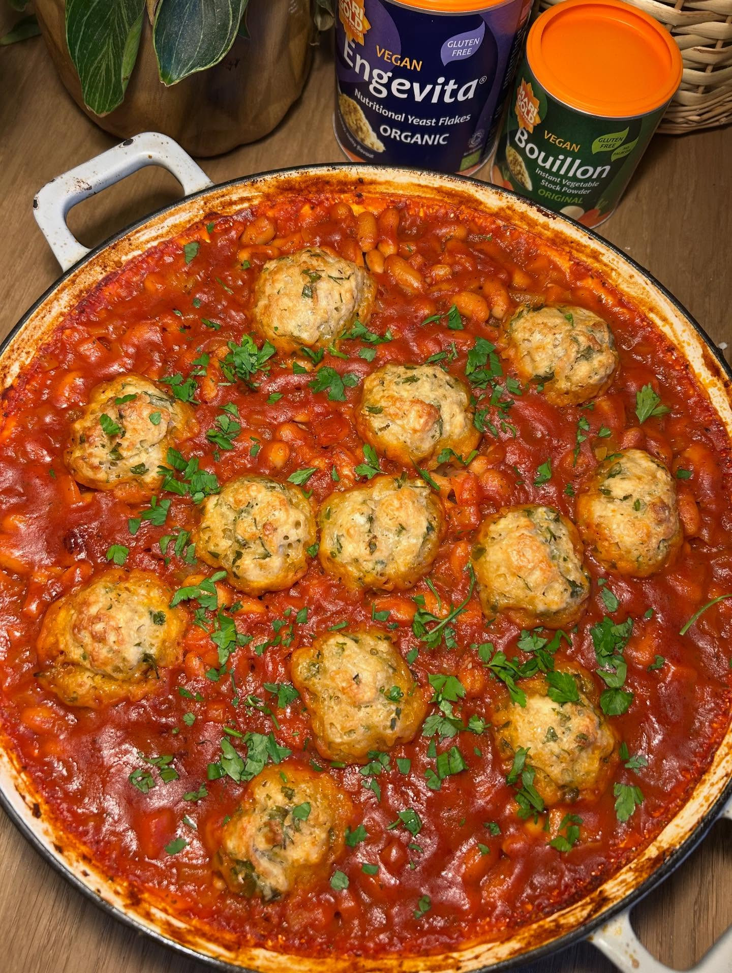 Tomato & Bean Stew with Herby Dumplings - Vegan Comfort Food