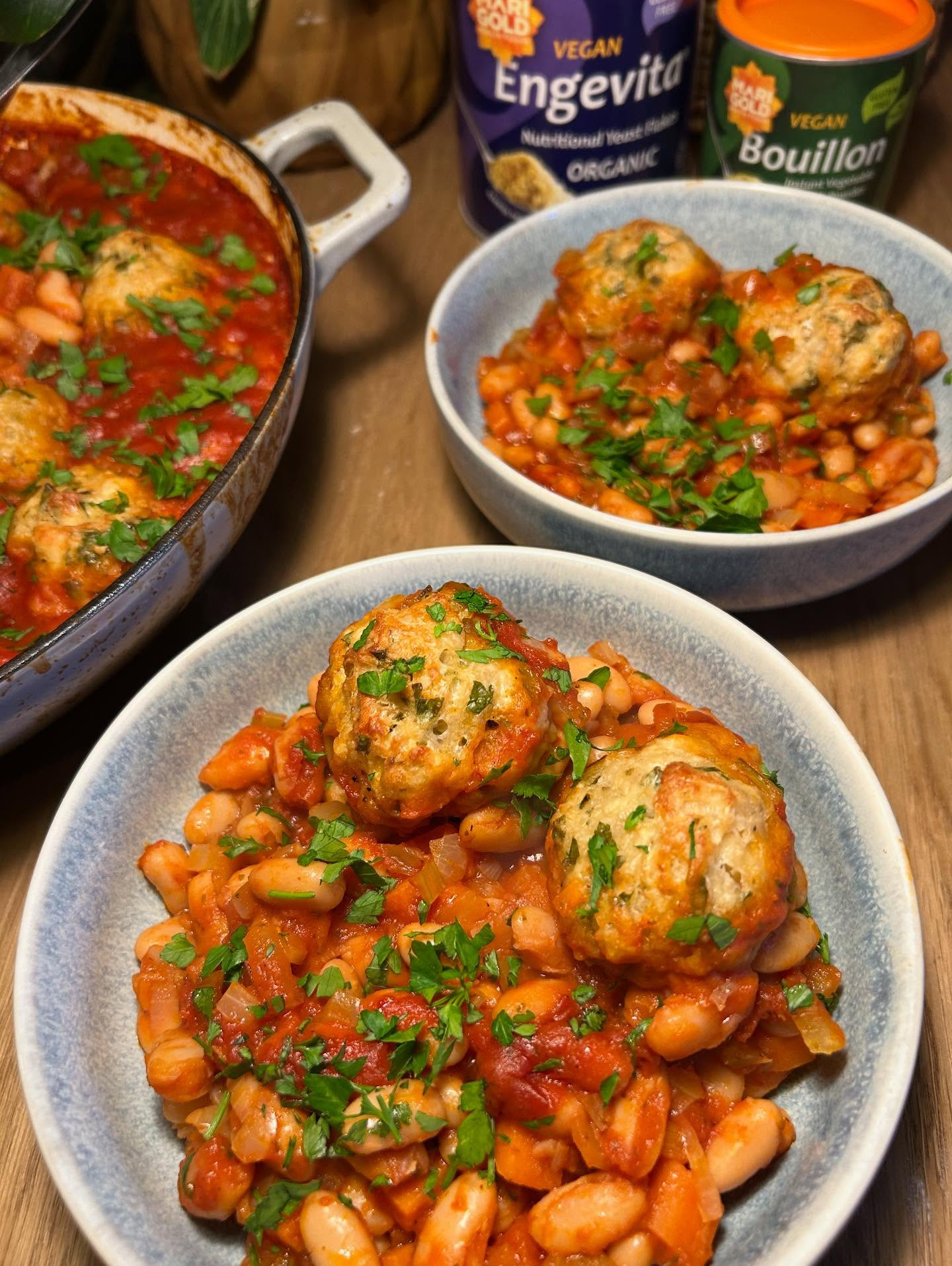 Tomato & Bean Stew with Herby Dumplings - Vegan Comfort Food