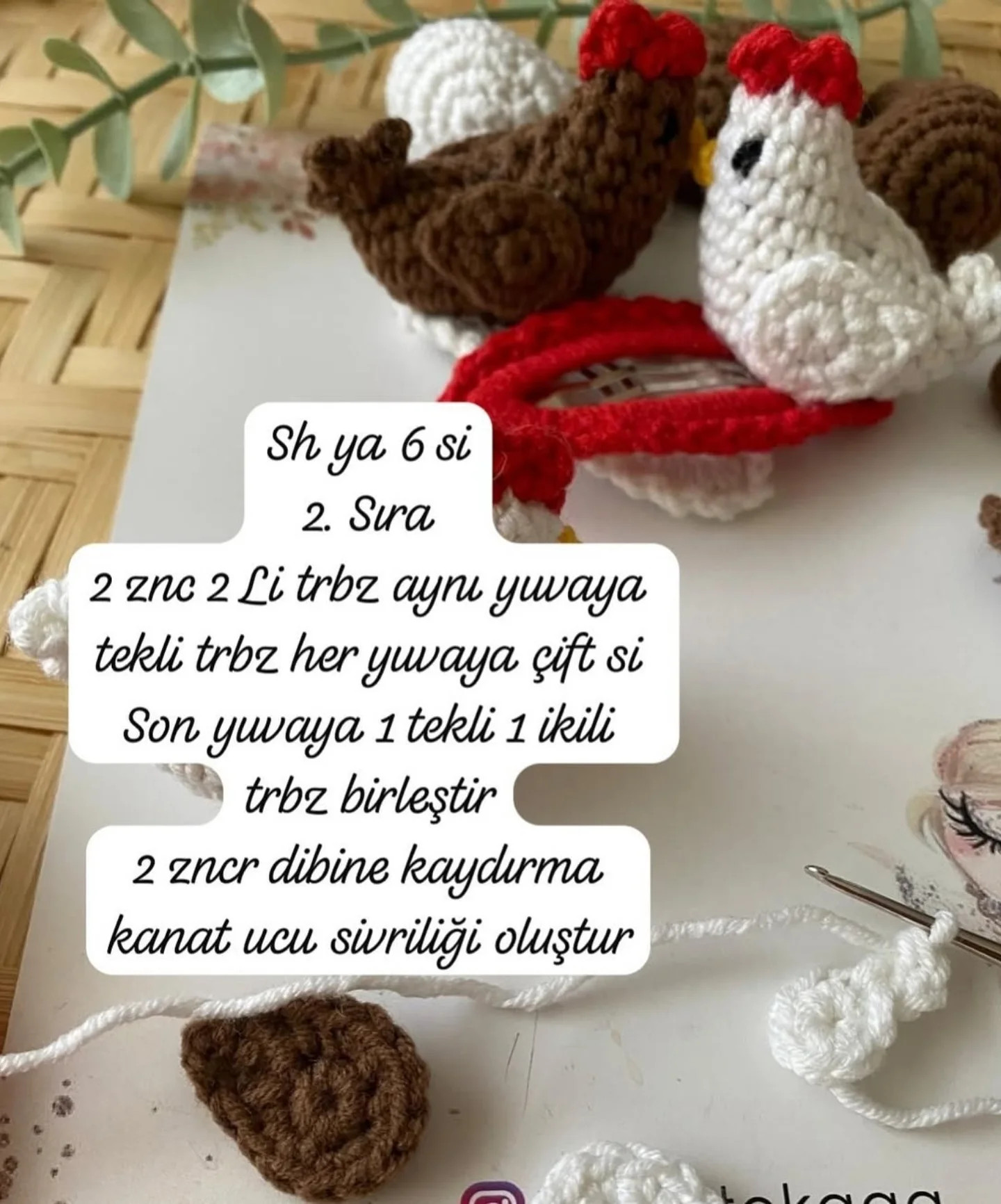 Tombul Tavuk Toka Tarifi - Crochet Chicken Hair Clip Pattern