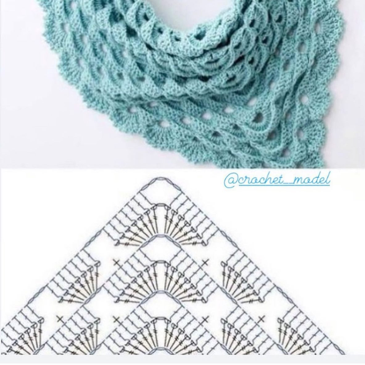 Tổng hợp các mẫu chart móc khăn choàng cổ và shawl hình tam giác, vuông với họa tiết hoa văn đẹp mắt