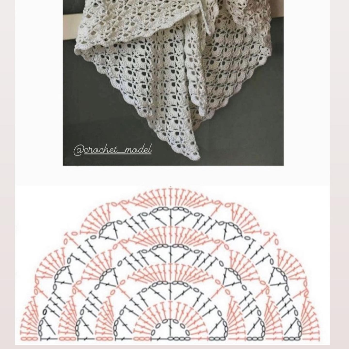 Tổng hợp các mẫu chart móc khăn choàng cổ và shawl hình tam giác, vuông với họa tiết hoa văn đẹp mắt