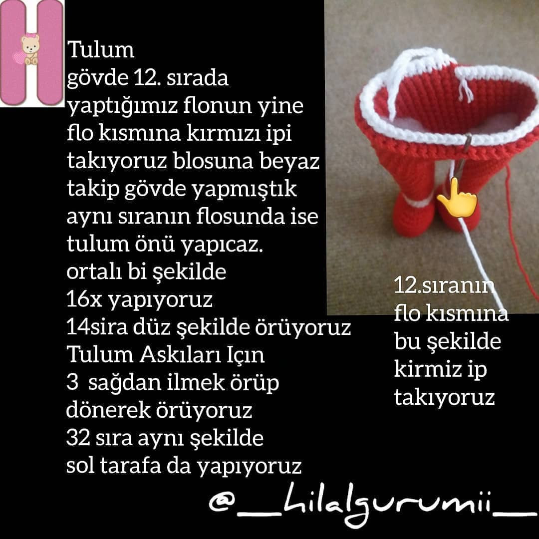 Tulumlu Bebek - Hướng dẫn móc búp bê tóc xù mặc quần yếm đỏ miễn phí
