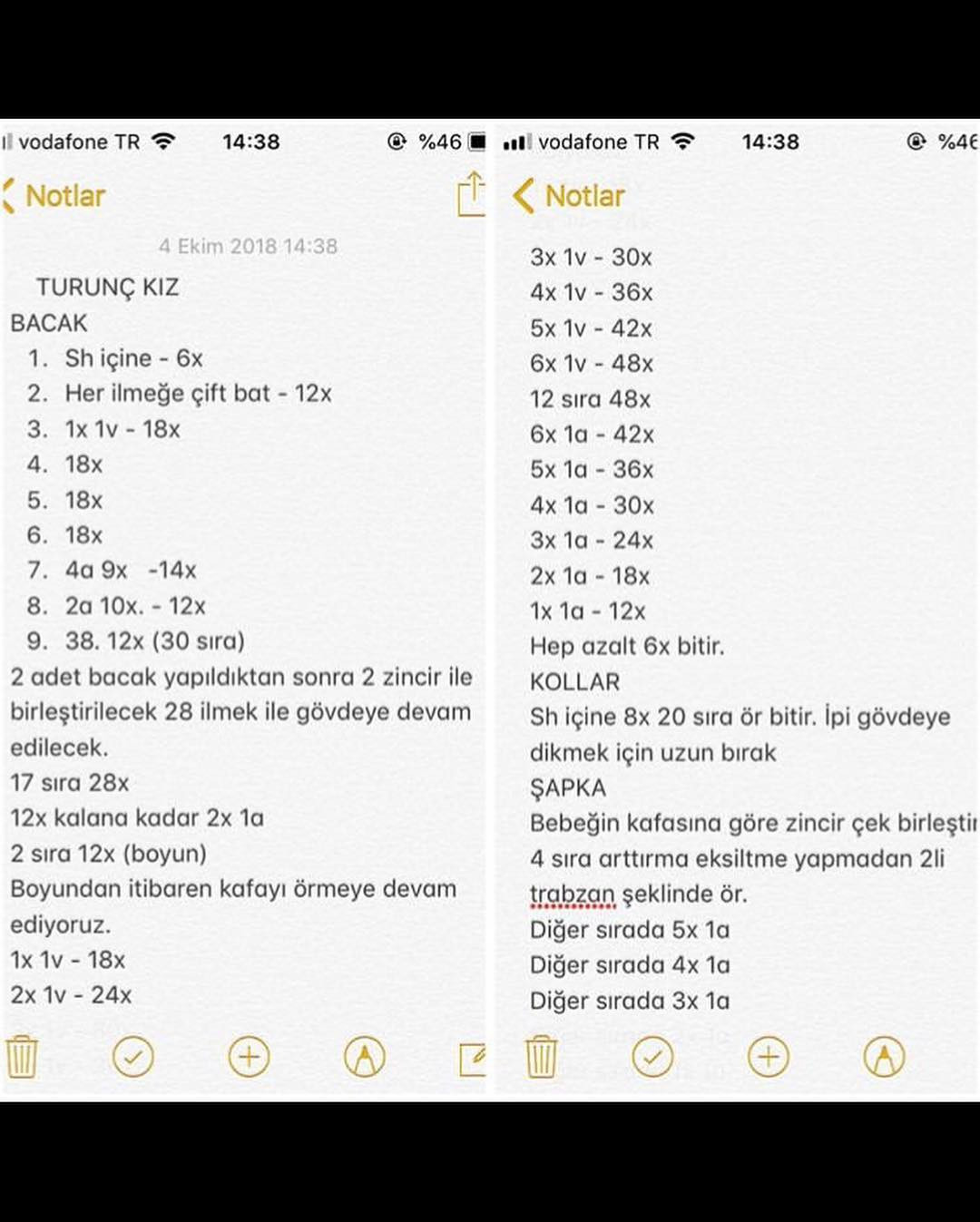 Turunç Kız Tarifi - Búp bê móc len tóc dài màu cam và tím, kèm hướng dẫn chi tiết