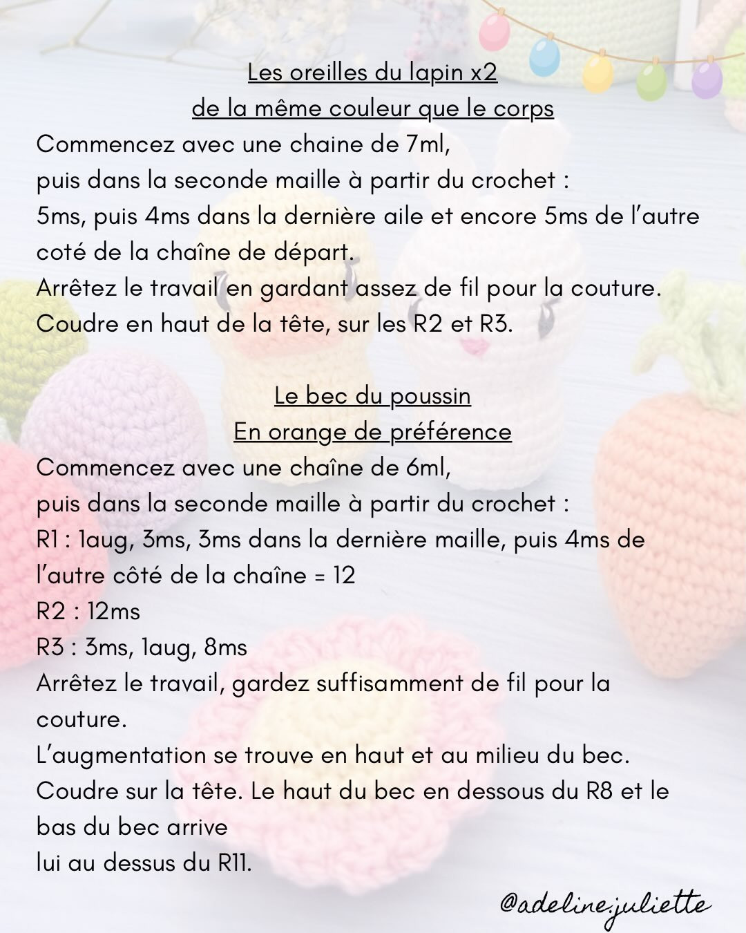 Tuto gratuit mini poussin et lapin amigurumi pour Pâques