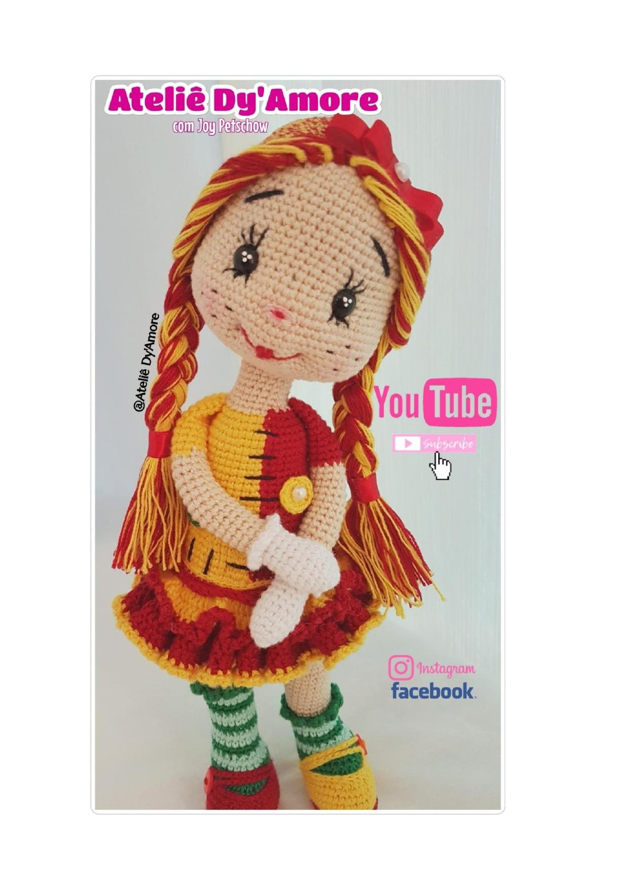 Tutorial Amigurumi Búp bê Rapunzel: Hướng dẫn chi tiết móc giày màu đỏ và tất sọc xanh lá cây