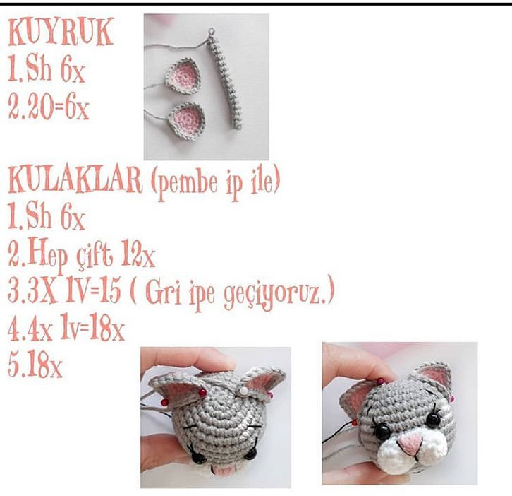 Tutorial Móc Len Búp bê Gấu Xám Mặc Váy Hở Màu Hồng