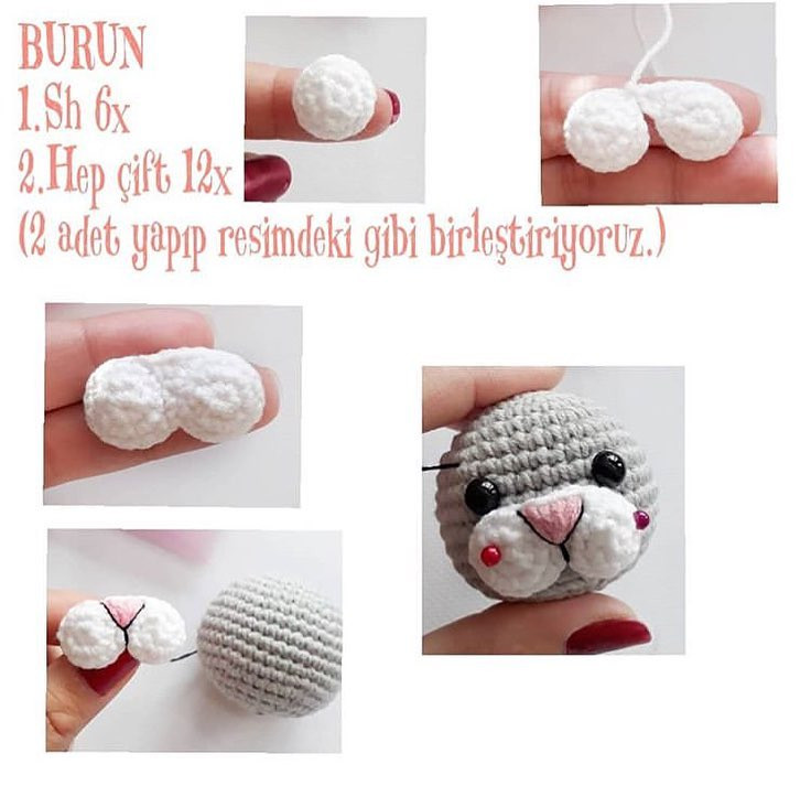 Tutorial Móc Len Búp bê Gấu Xám Mặc Váy Hở Màu Hồng