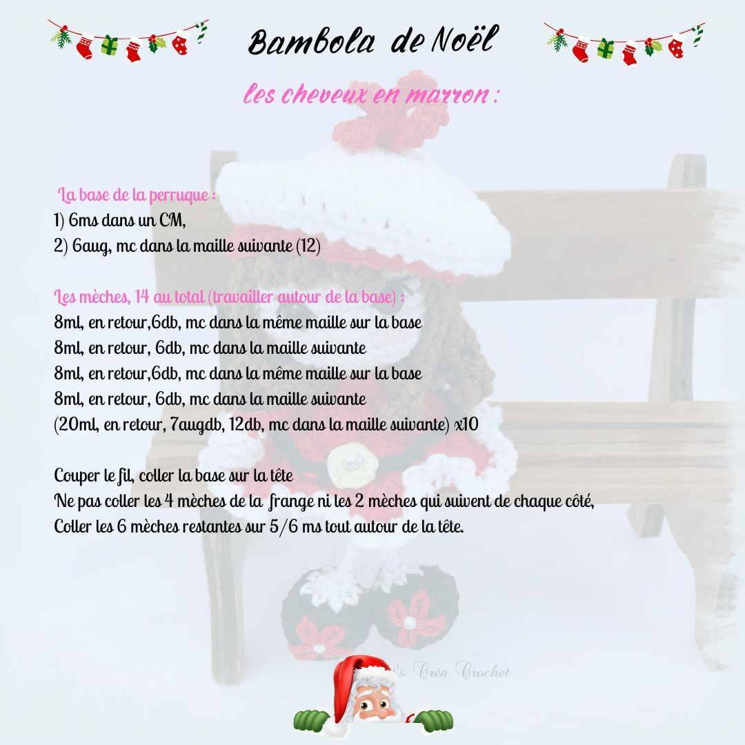 Tutoriel gratuit Bambola de Noël : Mini poupée crochet rouge et blanc