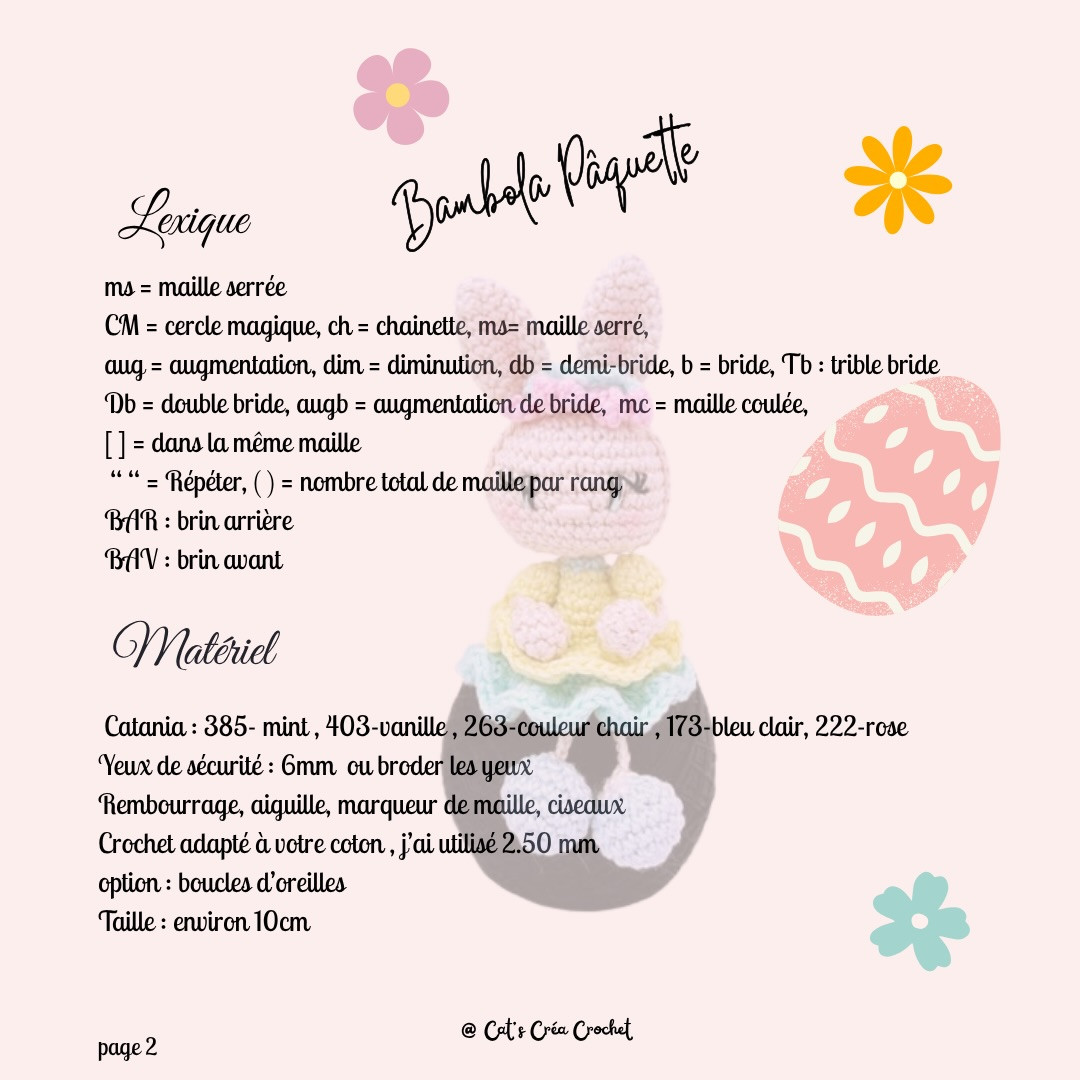 Tutoriel gratuit Bambola Pâquerette : Bébête lapin amigurumi pastel pour Pâques