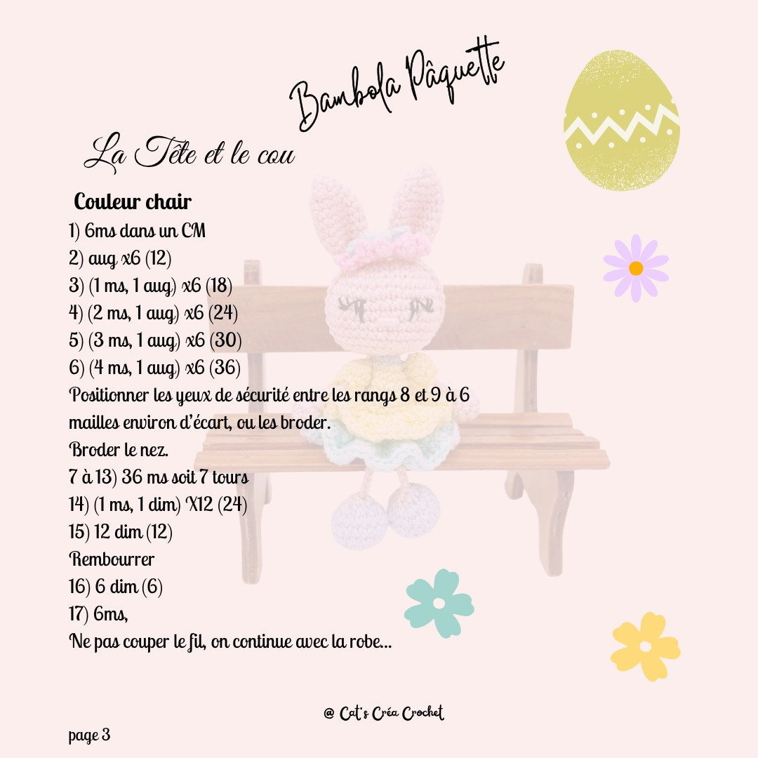 Tutoriel gratuit Bambola Pâquerette : Bébête lapin amigurumi pastel pour Pâques