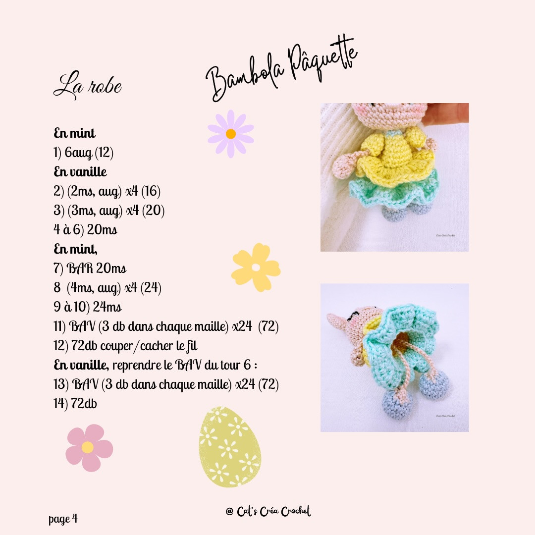 Tutoriel gratuit Bambola Pâquerette : Bébête lapin amigurumi pastel pour Pâques