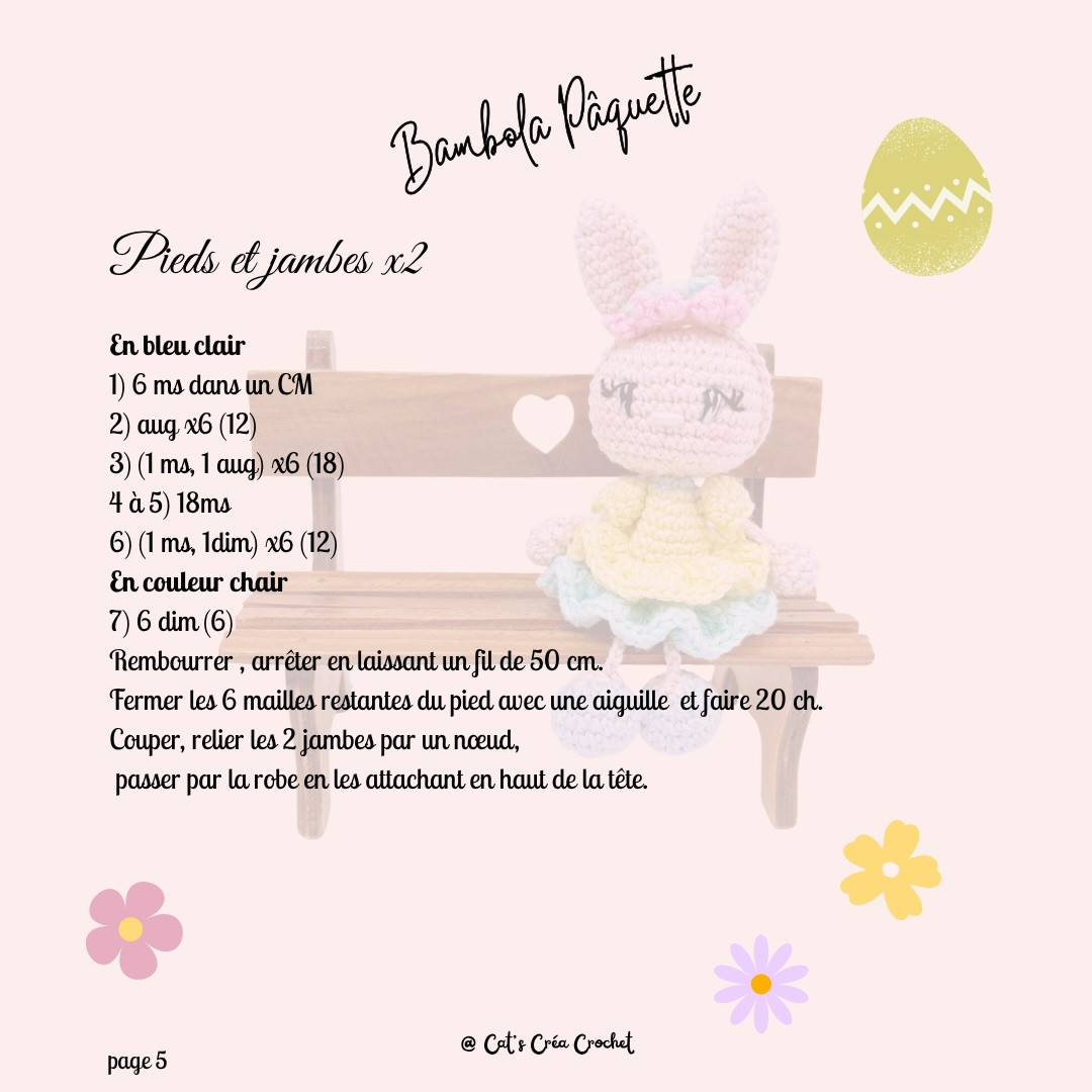 Tutoriel gratuit Bambola Pâquerette : Bébête lapin amigurumi pastel pour Pâques