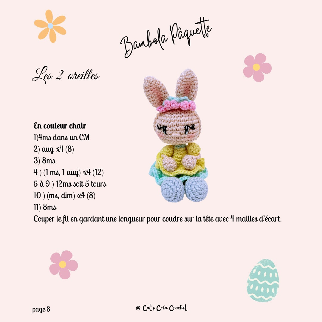 Tutoriel gratuit Bambola Pâquerette : Bébête lapin amigurumi pastel pour Pâques