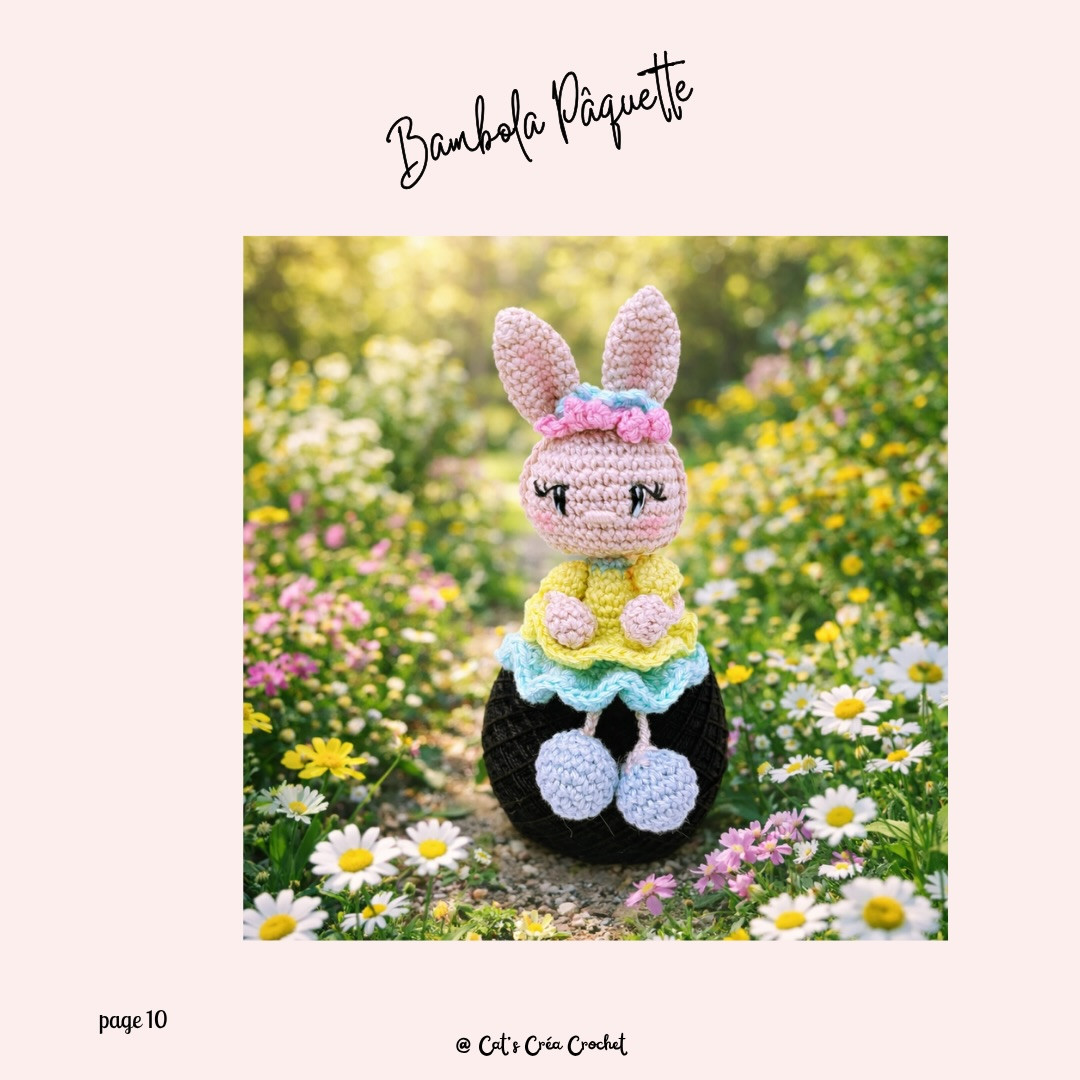 Tutoriel gratuit Bambola Pâquerette : Bébête lapin amigurumi pastel pour Pâques