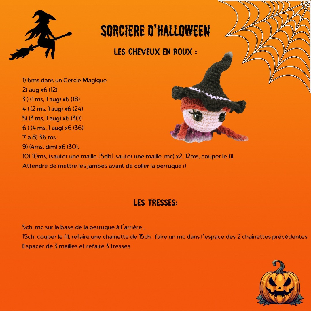 Tutoriel gratuit : Bambola Sorcière d'Halloween (Amigurumi)