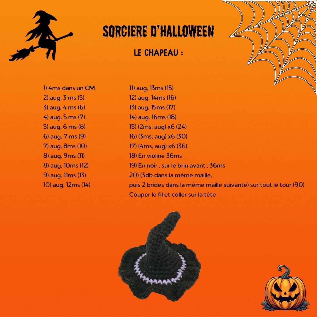 Tutoriel gratuit : Bambola Sorcière d'Halloween (Amigurumi)