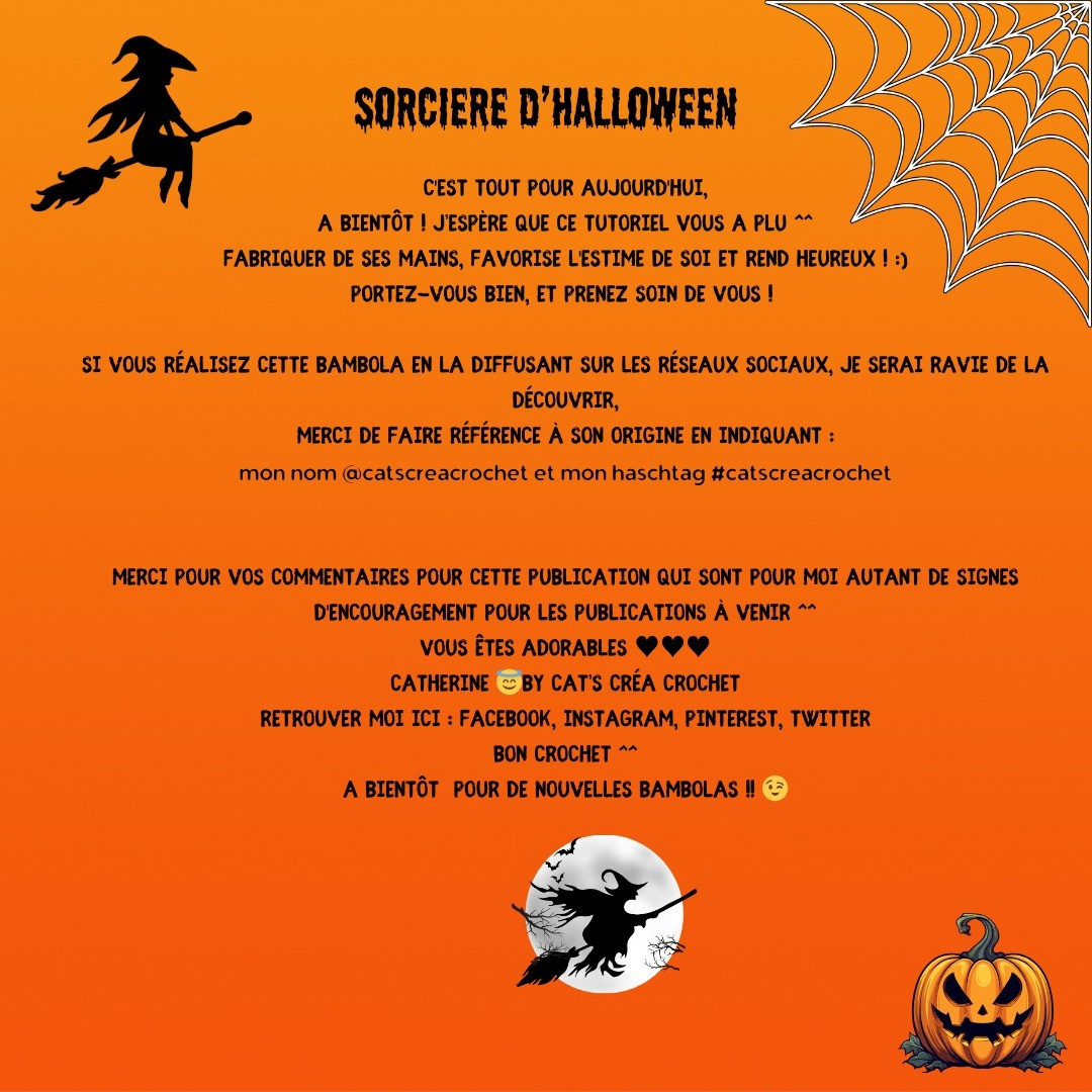 Tutoriel gratuit : Bambola Sorcière d'Halloween (Amigurumi)