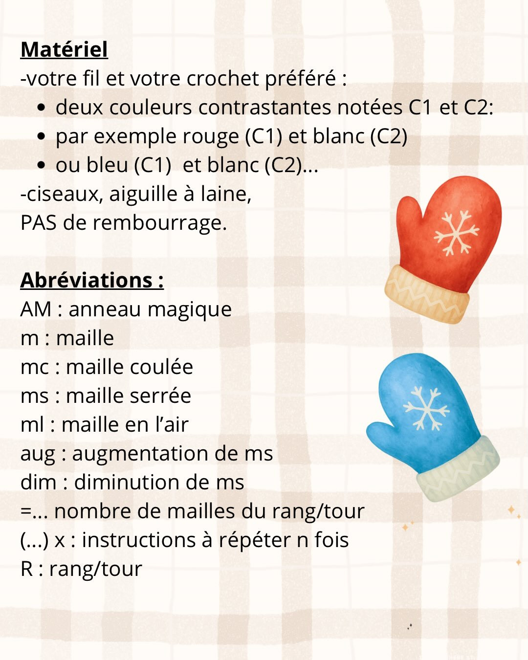 Tutoriel gratuit : Mouflle décorative en crochet avec motif flocon de neige