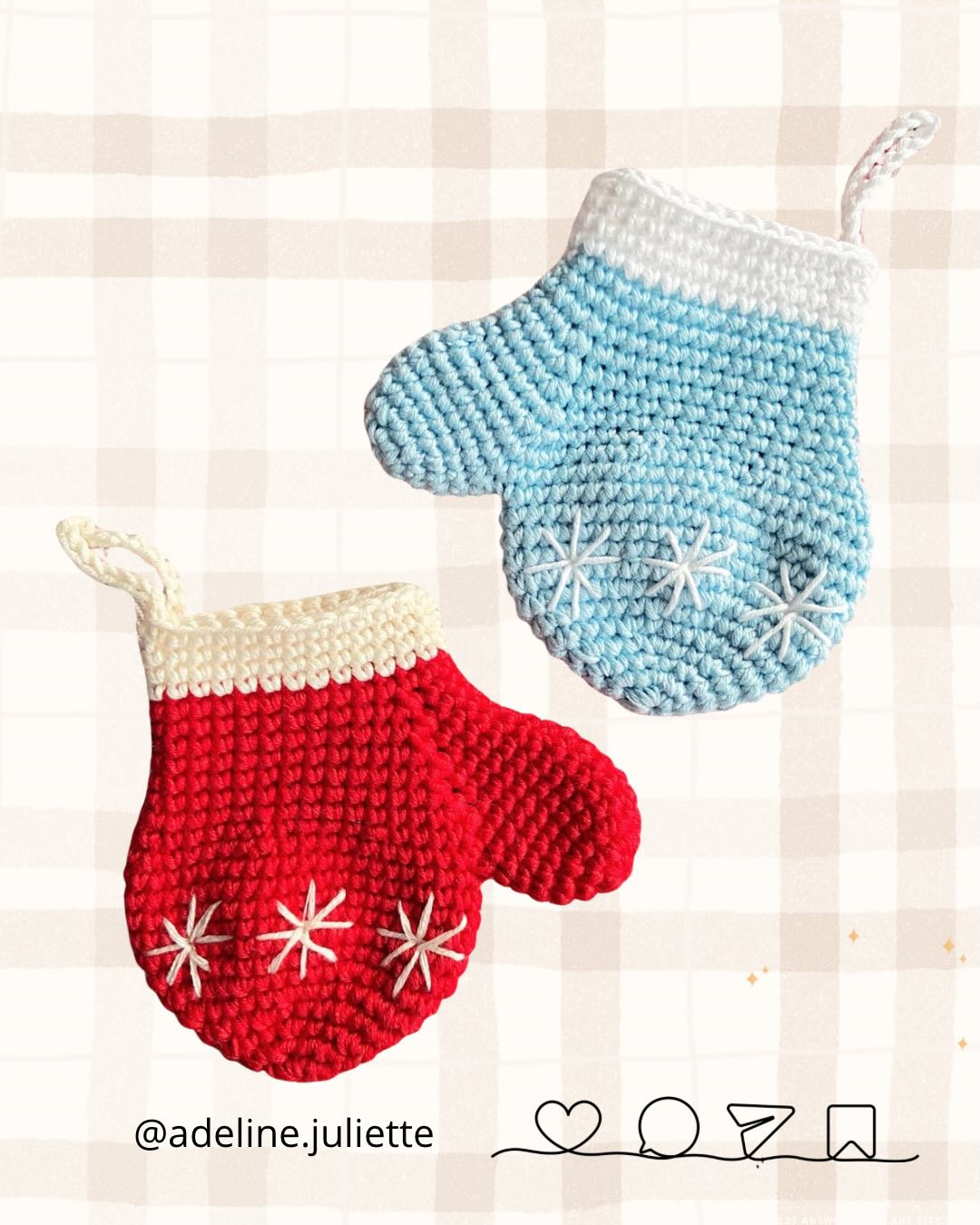 Tutoriel gratuit : Mouflle décorative en crochet avec motif flocon de neige