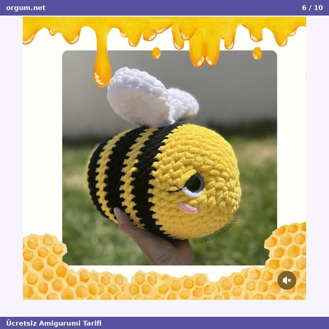Ücretsiz Amigurumi Arı (Beebi) Örgü Tarifi - İspanyolca Çevirisi