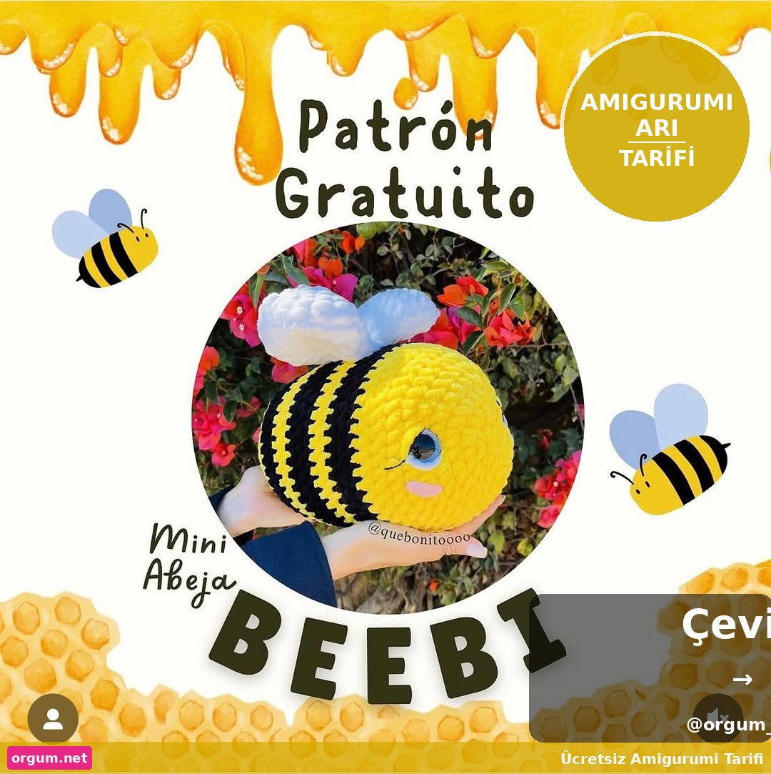 Ücretsiz Amigurumi Arı (Beebi) Örgü Tarifi - İspanyolca Çevirisi