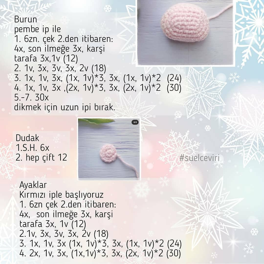Ücretsiz Amigurumi İnek Tarifi: Kafa, Kulak, Kol ve Ayak Şemaları