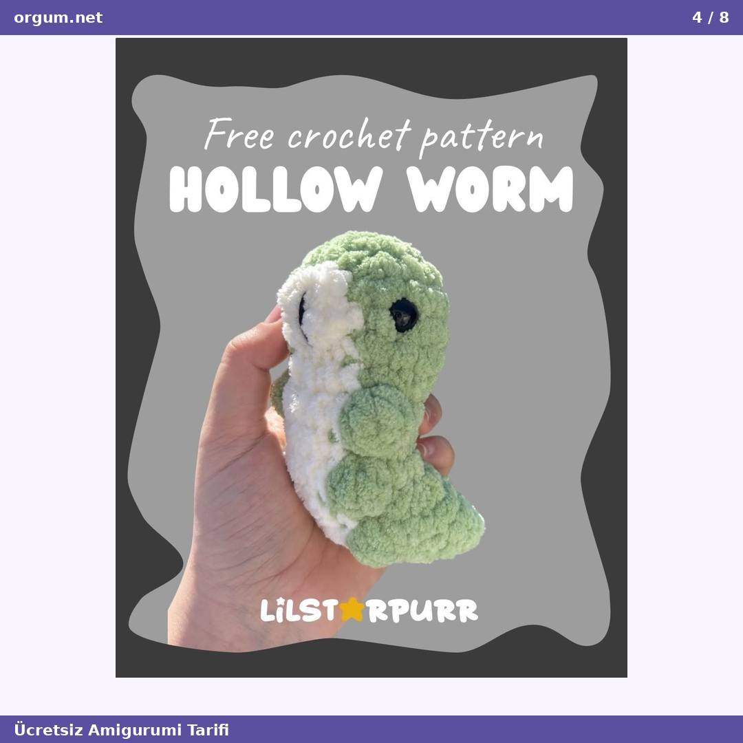 Ücretsiz Amigurumi Tırtıl Oyuncak Tarifi - Yeşil ve Krem Renkli Sevimli Tasarım