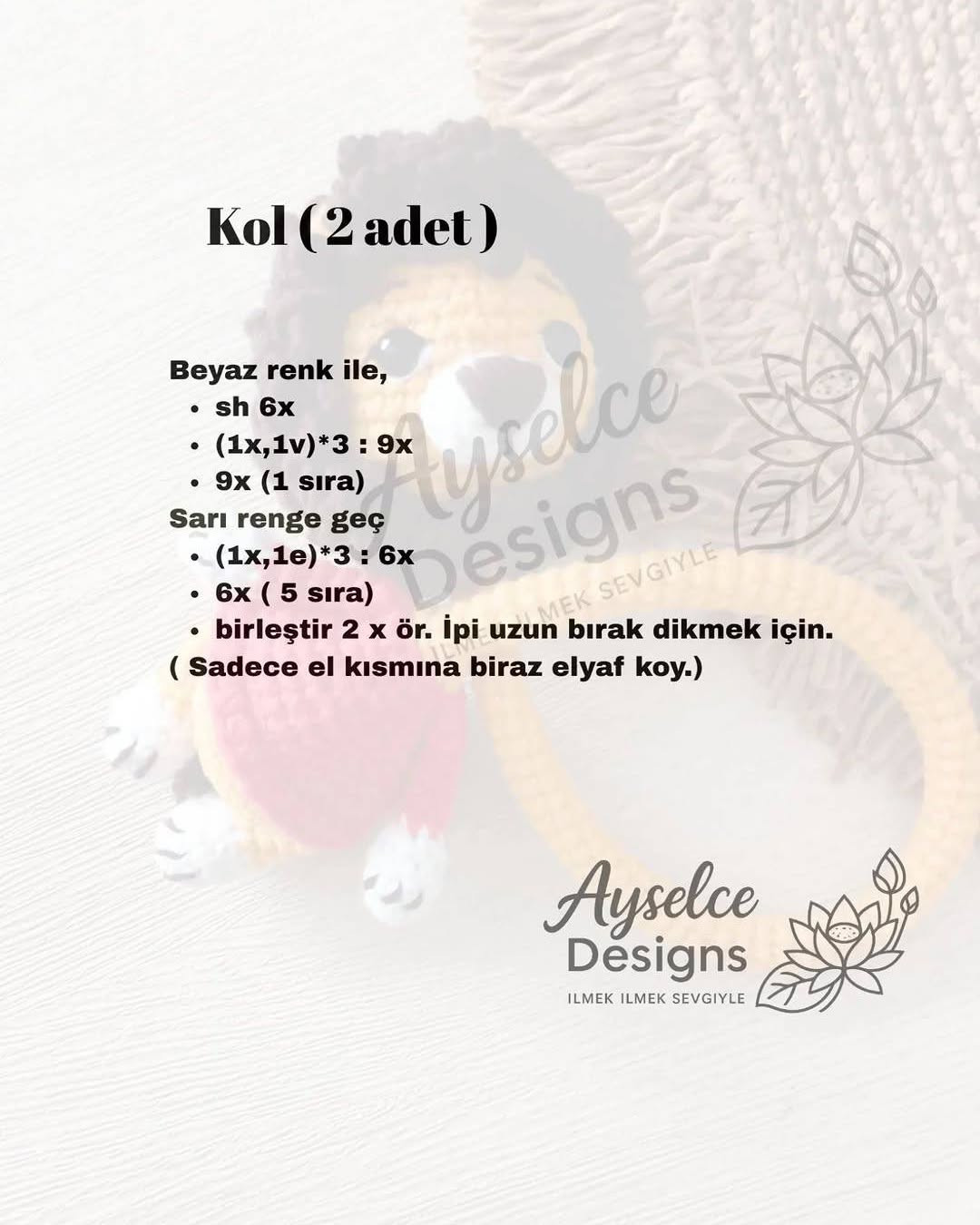 Ücretsiz Aslan Çanta Süsü Tarifi - Amigurumi Lion Bag Charm Pattern by Ayselce Designs