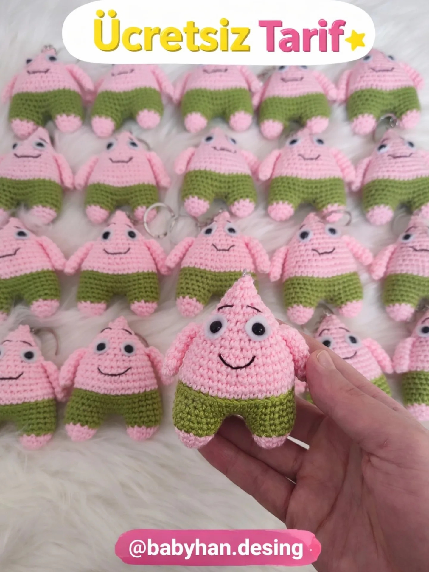 Ücretsiz Patrick Star Amigurumi Örgü Tarifi - Beden ve Kol Adımları