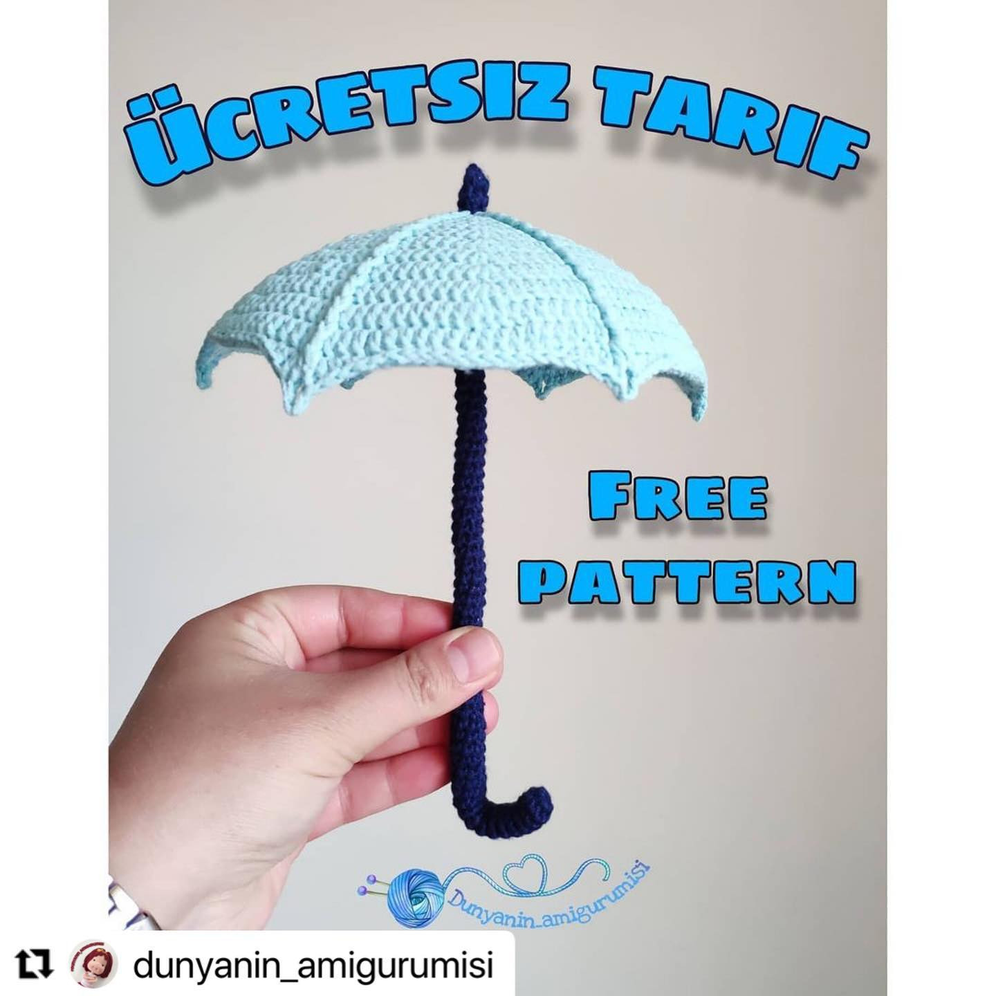Ücretsiz Şemsiye Manken Tarifi - Amigurumi Yağmur Şemsiyesi Örgü Dersleri