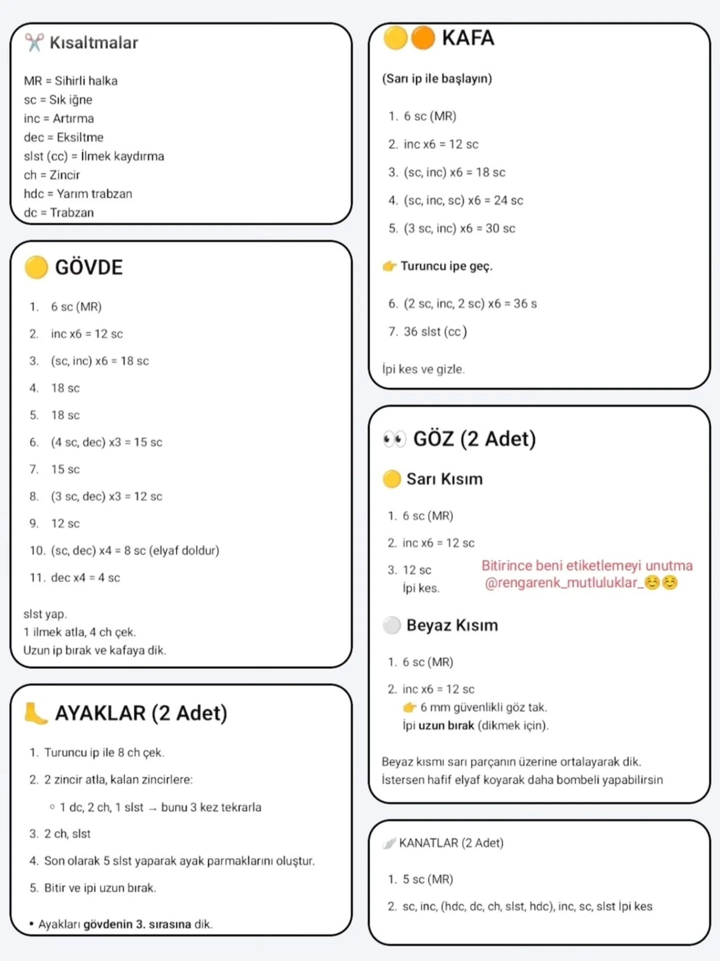 Ücretsiz Tarif: Sapsık Ördek Anahtarlık - Amigurumi Keychain Pattern