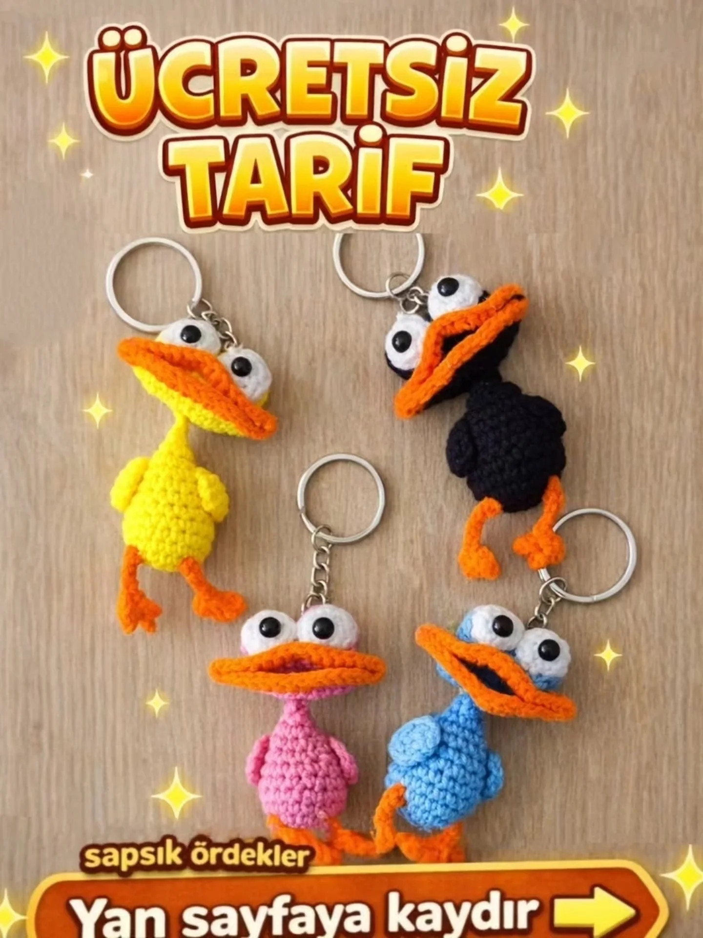 Ücretsiz Tarif: Sapsık Ördek Anahtarlık - Amigurumi Keychain Pattern