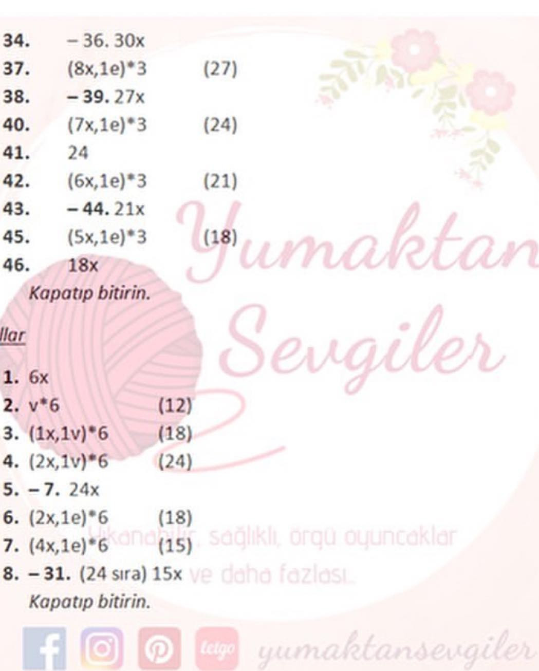 Ücretsiz Tavşan Manken Amigurumi Örgü Tarifi - Yumaktan Sevgiler