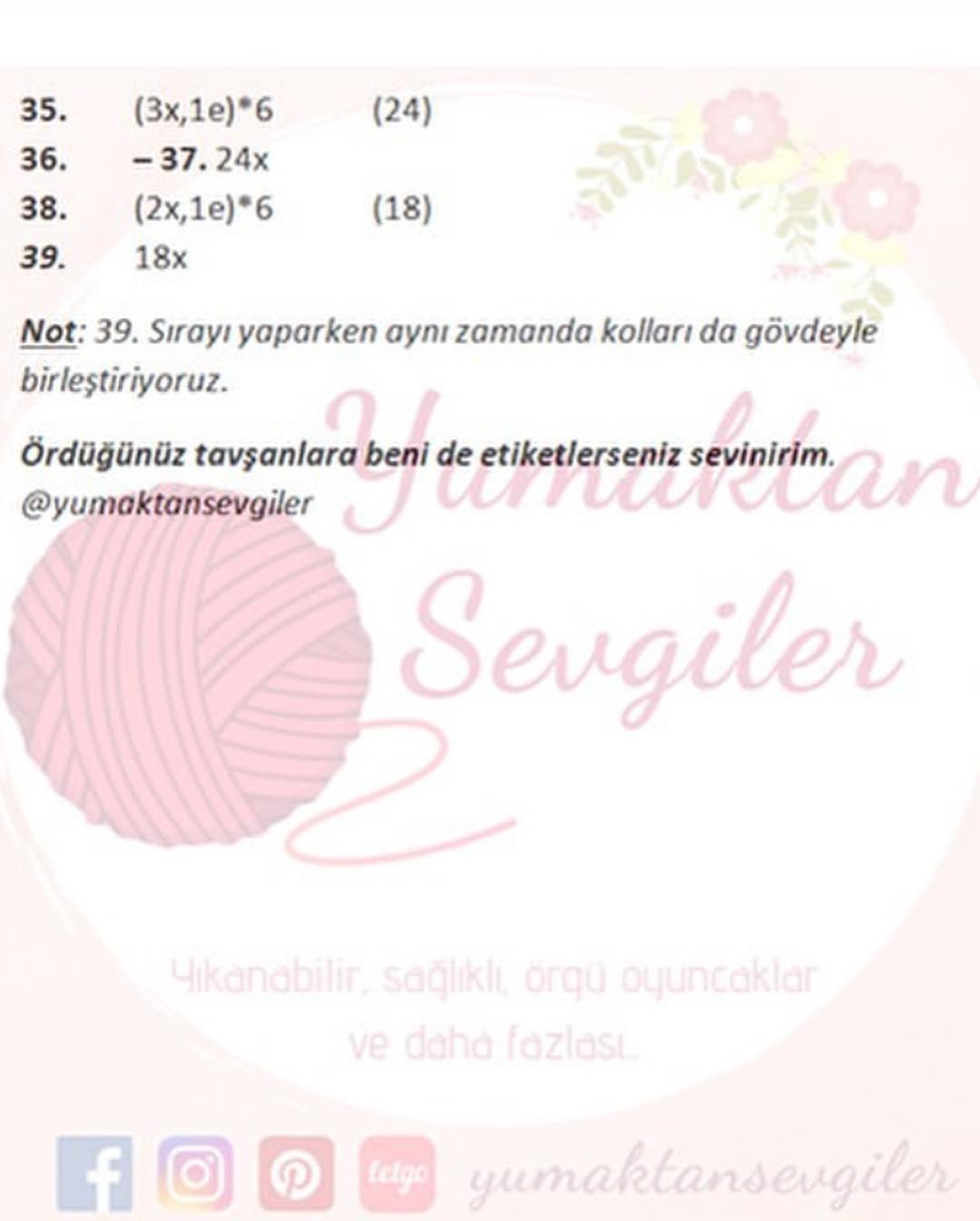 Ücretsiz Tavşan Manken Amigurumi Örgü Tarifi - Yumaktan Sevgiler