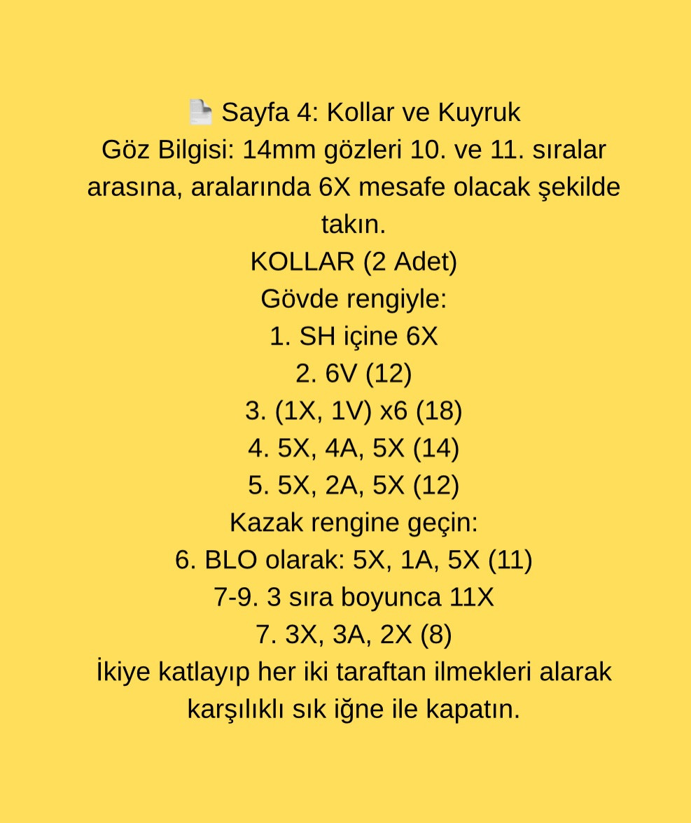 Ücretsiz Türkçe Tarif: Pelüş Ayıcık Amigurumi Örgü Şeması ve Malzemeler