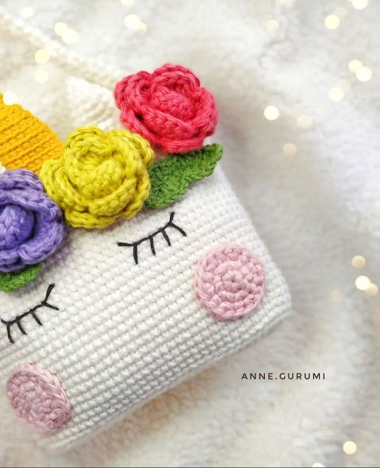 Unicorn Çanta - Crochet Bag Pattern with Rainbow Flowers