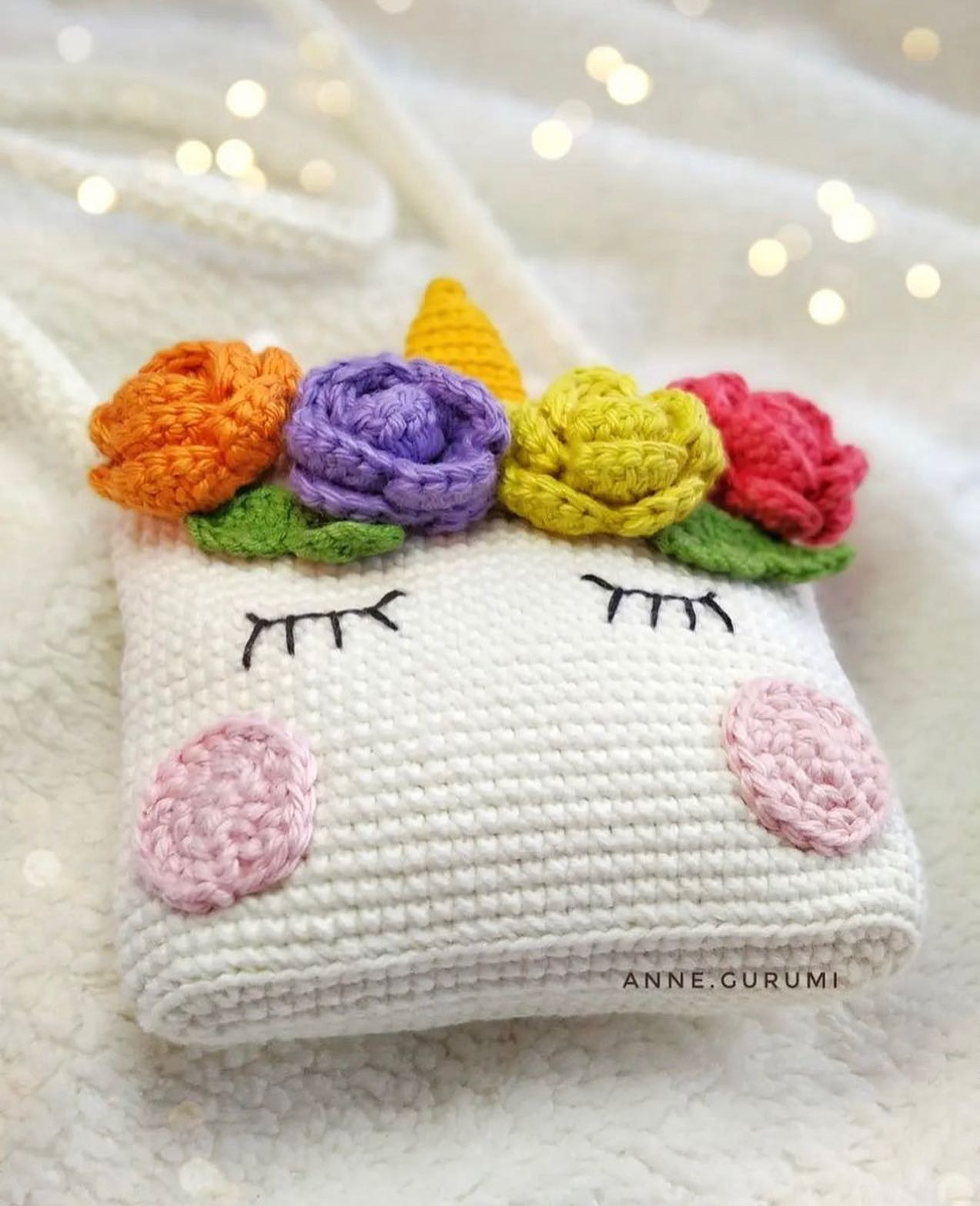 Unicorn Çanta - Crochet Bag Pattern with Rainbow Flowers