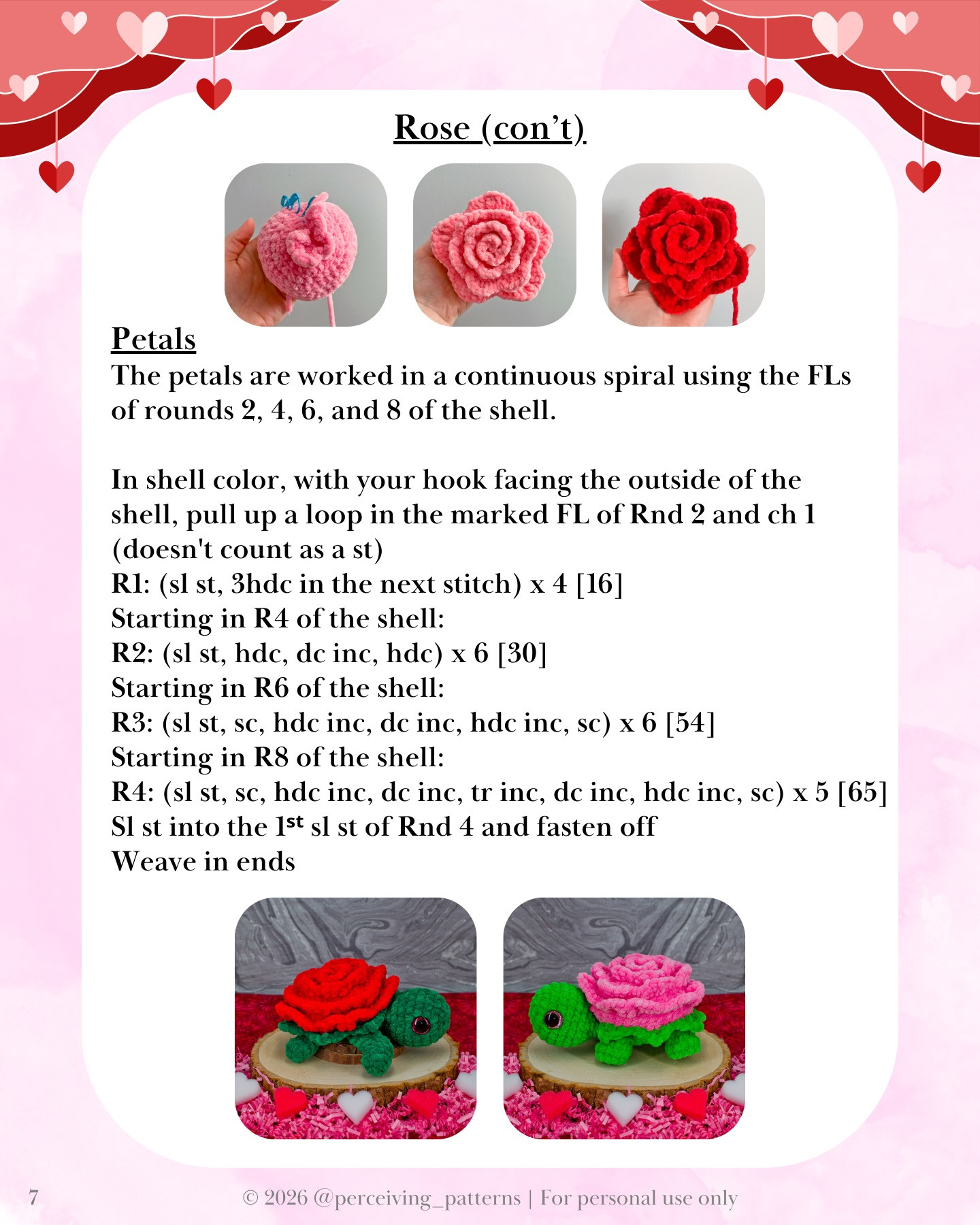 Valentine's Day Crochet Turtle Mods: Rose, Strawberry & Candy Box Patterns for Amigurumi Tiana and Tessa
