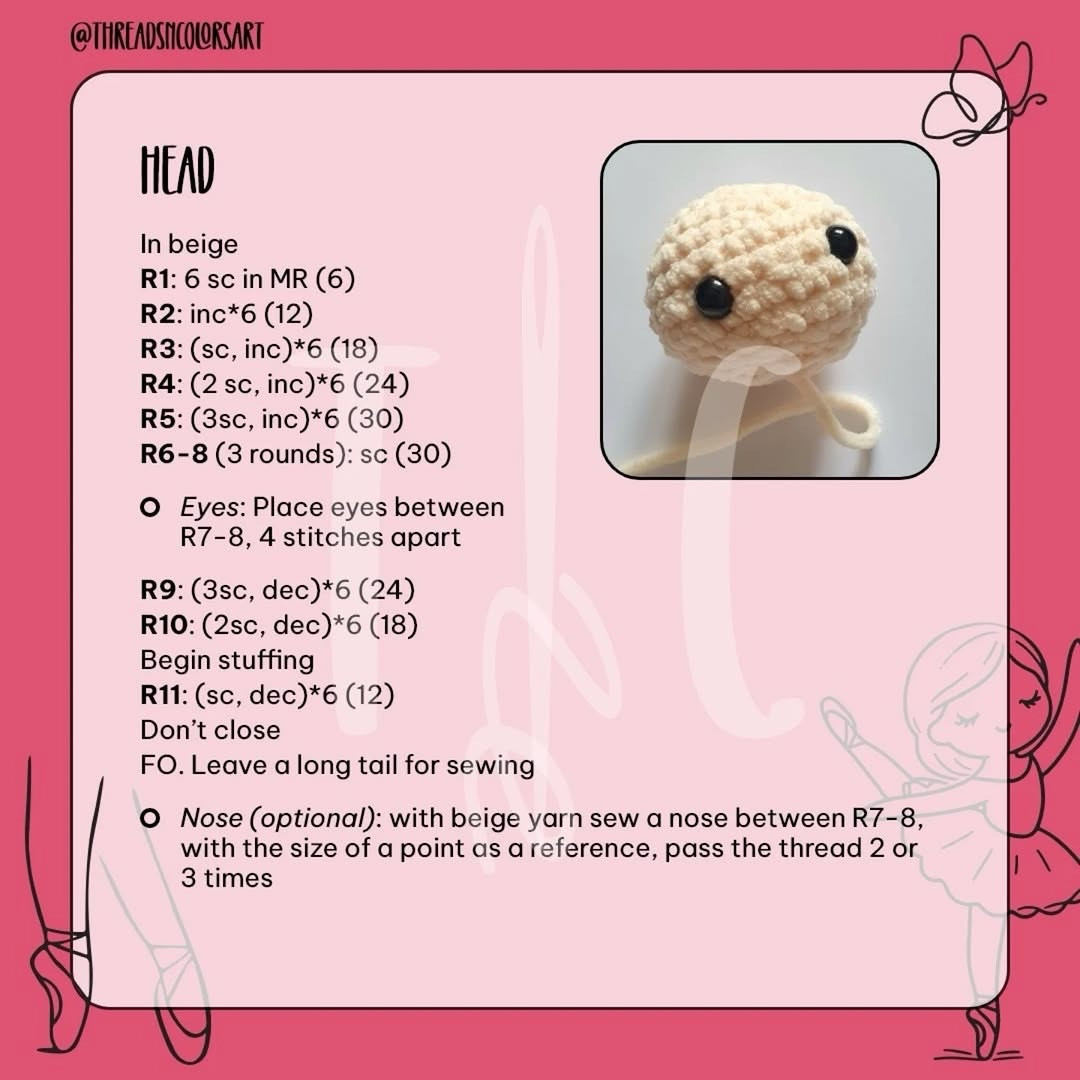 Vela the Ballerina: Free Amigurumi Crochet Pattern with Step-by-Step Instructions