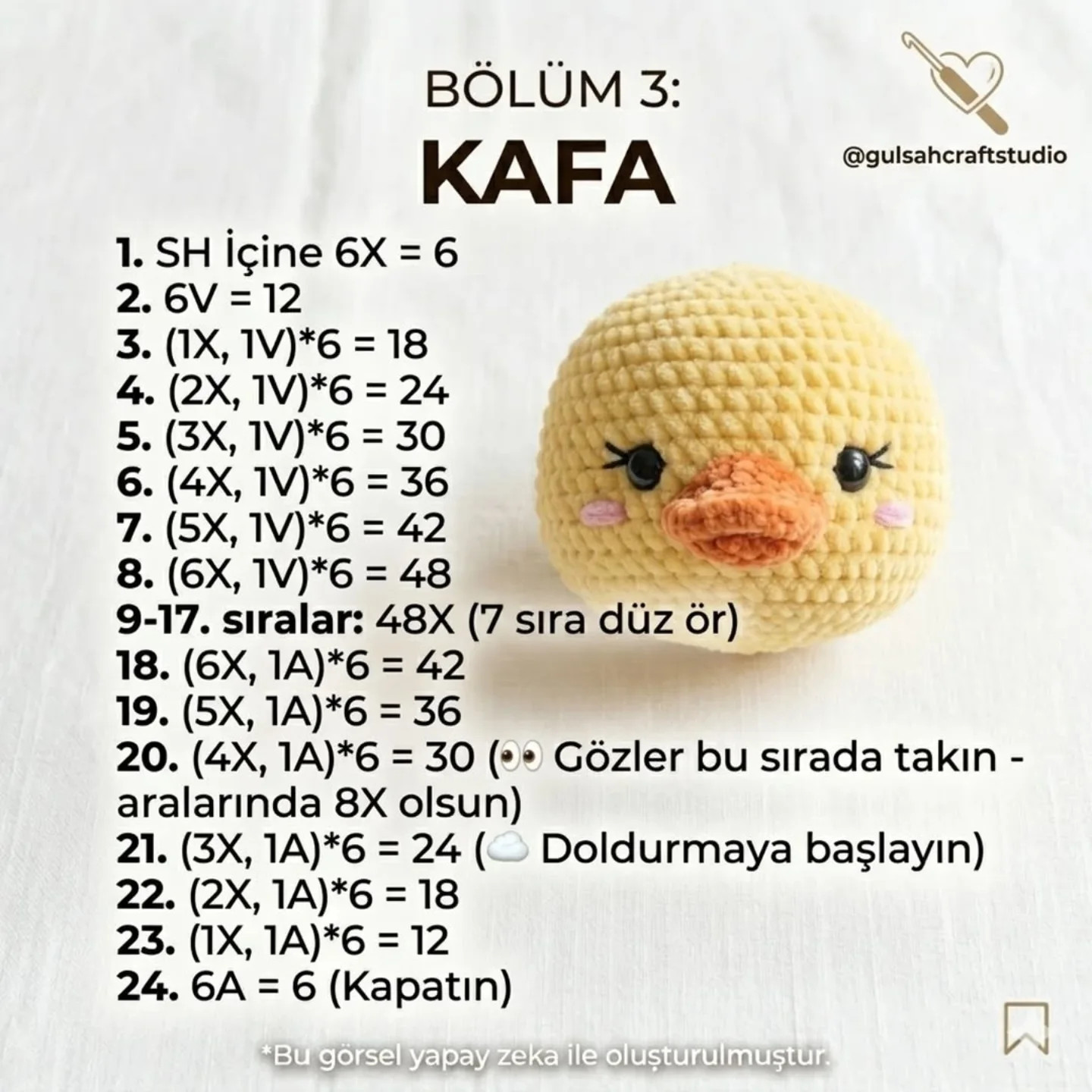 Yumuşacık Kadife Ördek Tarifi - Amigurumi Duck Crochet Pattern