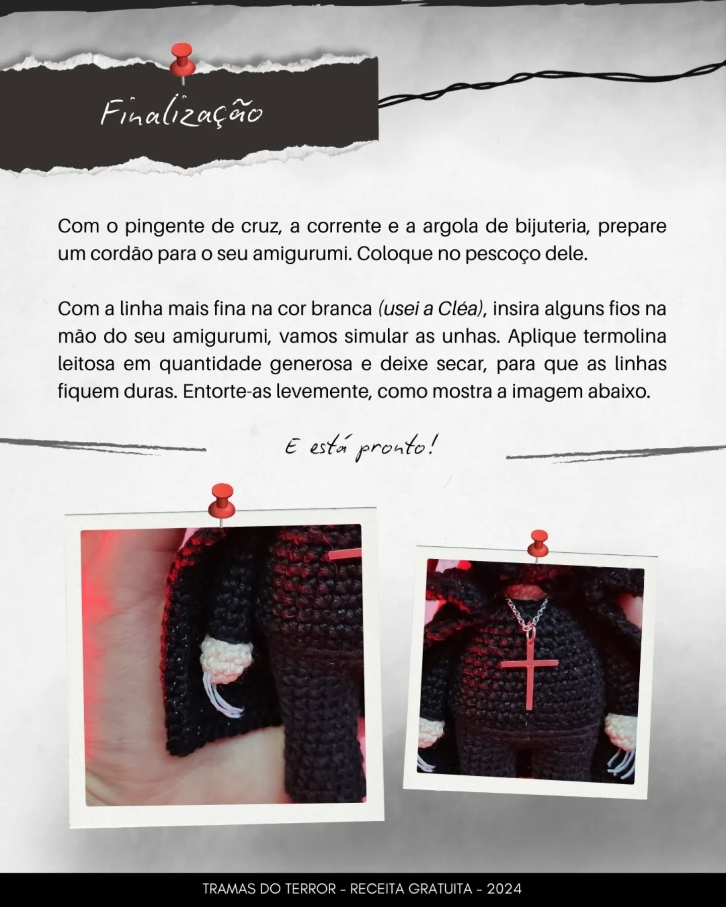 Zé do Caixão - Receita Gratuita de Amigurumi