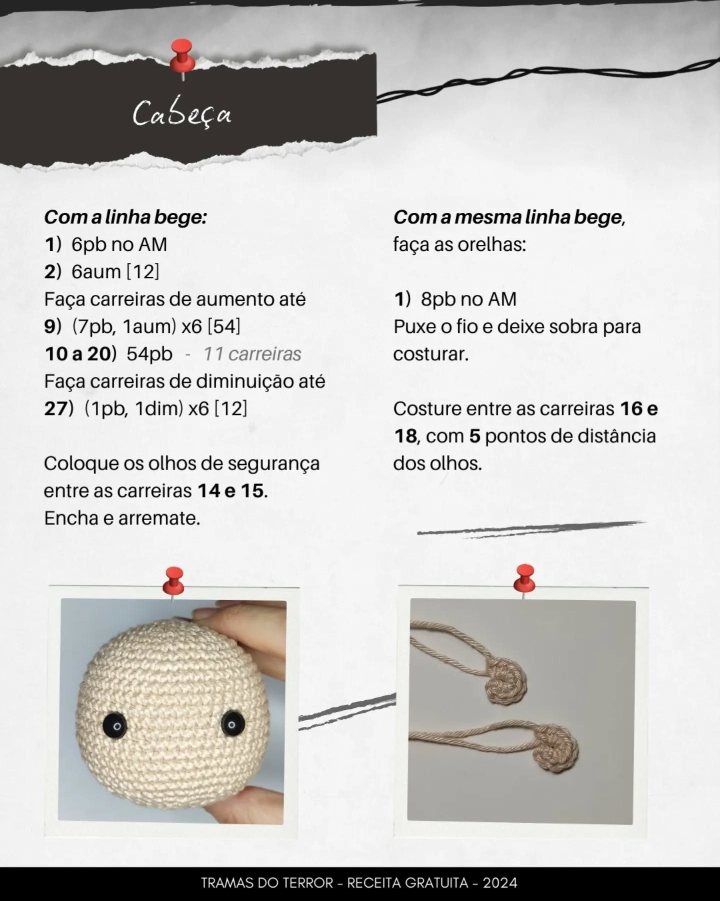 Zé do Caixão - Receita Gratuita de Amigurumi