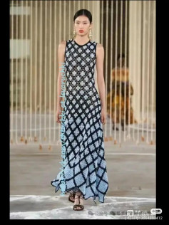 20240302 Navy Blue Granny Square Sleeveless Dress Assembly Chart and Motif Pattern