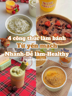 4 công thức làm bánh từ yến mạch: Matcha, phô mai, choco và yến mạch matcha kitkat