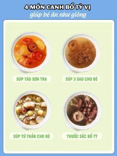 4 món canh bổ tỳ vị giúp bé ăn như gió: Súp táo sơn tra, súp 3 sao, súp tứ thần và thuốc sắc bổ tỳ