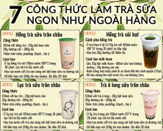 7 Công Thức Làm Trà Sữa Ngon Như Ngoài Hàng: Hồng Trà Trân Châu, Sủi Bọt, Lục Trà, Ô Long, Chocolate, Bạc Hà, Thái Xanh Và Trà Đào