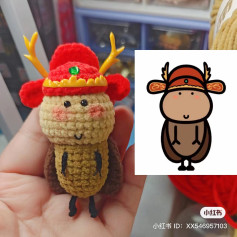 Amigurumi Beetle Crochet Pattern: Traditional Chinese Hat Doll Chart with Step-by-Step Instructions