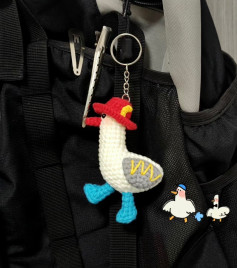 Amigurumi Crochet Pattern: Striding Duck with Red Hat