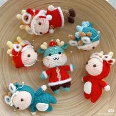 Amigurumi Crochet Pattern: Year of the Dragon Hanging Ornaments
